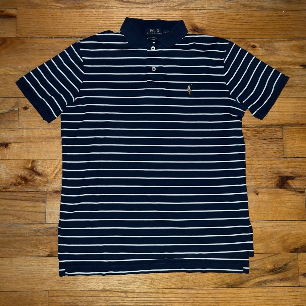 Polo by Ralph Lauren Navy & White Striped Polo, S